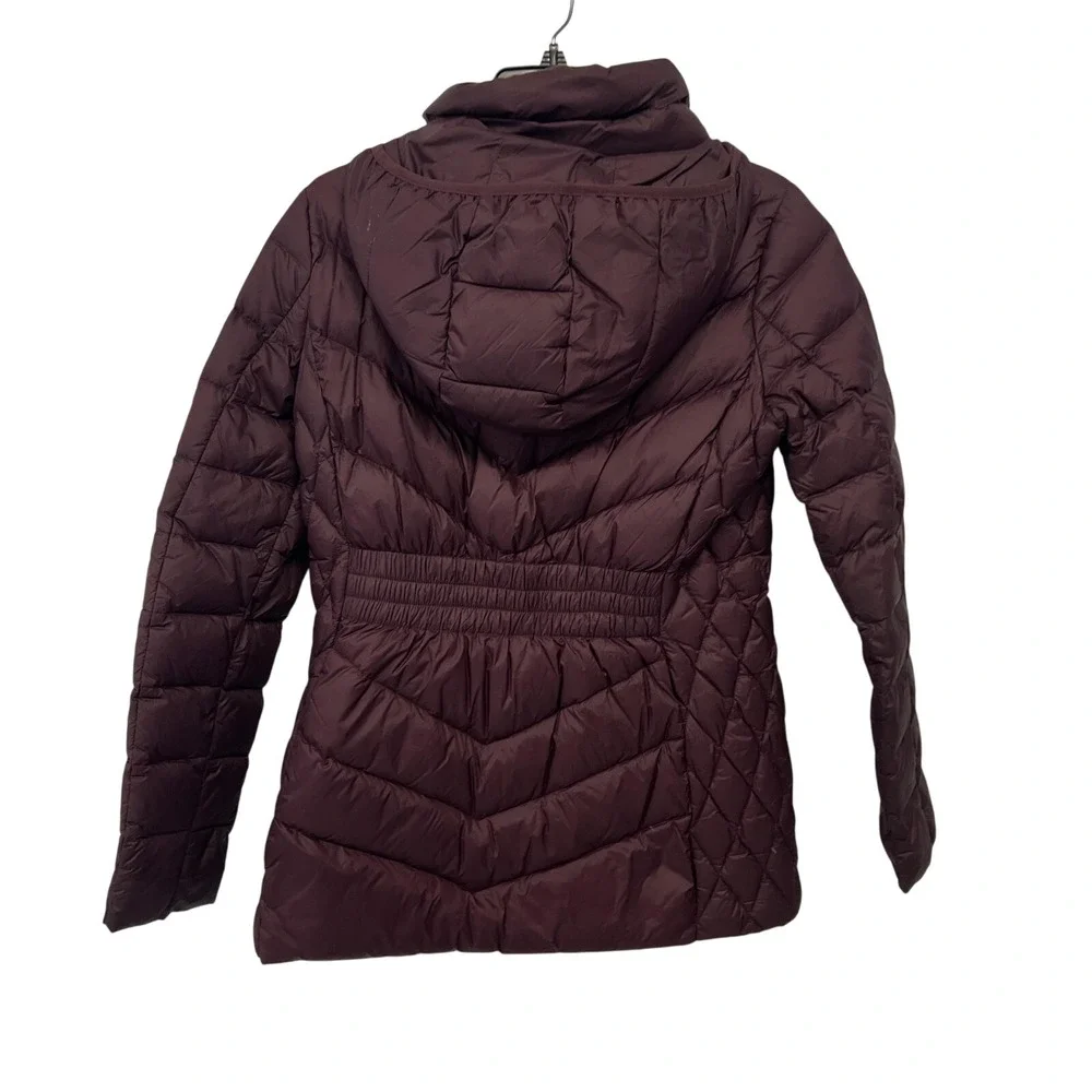 Michael Michael Kors Jacket Womens Small Purple Hooded Packable Down Puffer Coat